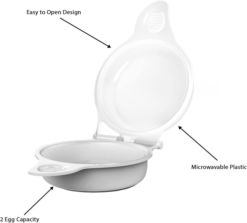 Chef Buddy Microwave Egg Maker, a Healthy Breakfast Cooking Utensil - Kitchen Essentials, Easy to Make- Holds Up to Two Eggs and Cooks in 45 Seconds - Image 4